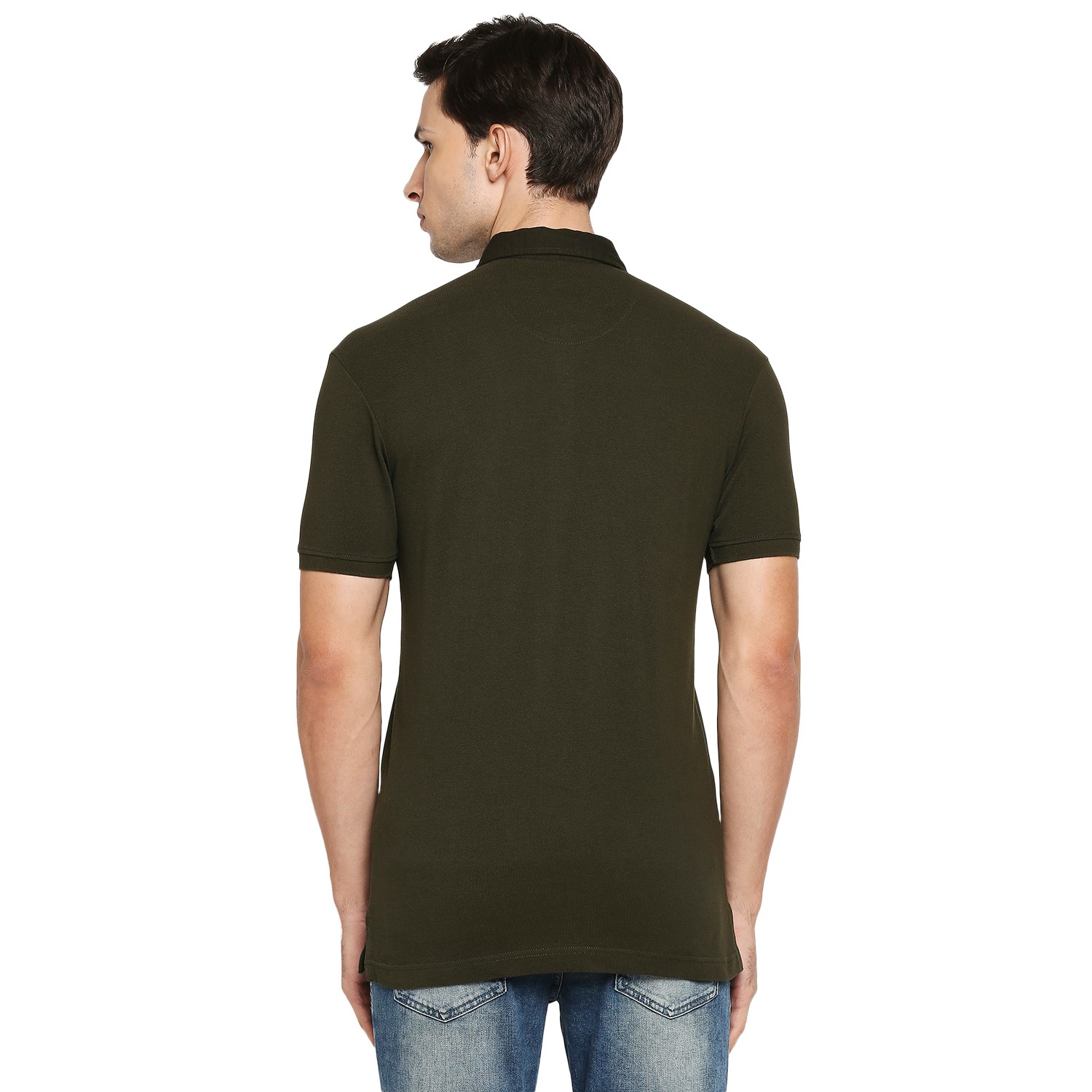 Mufti Authentic Casual Slim Fit Badged Solid Pique T-Shirt