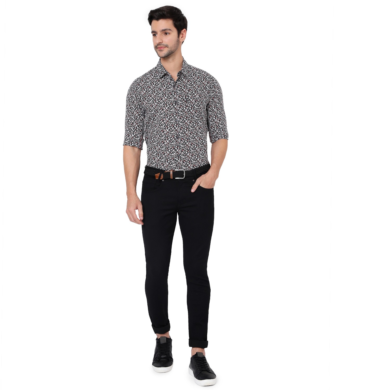 Slim Fit Floral Print Urban Casual Shirt