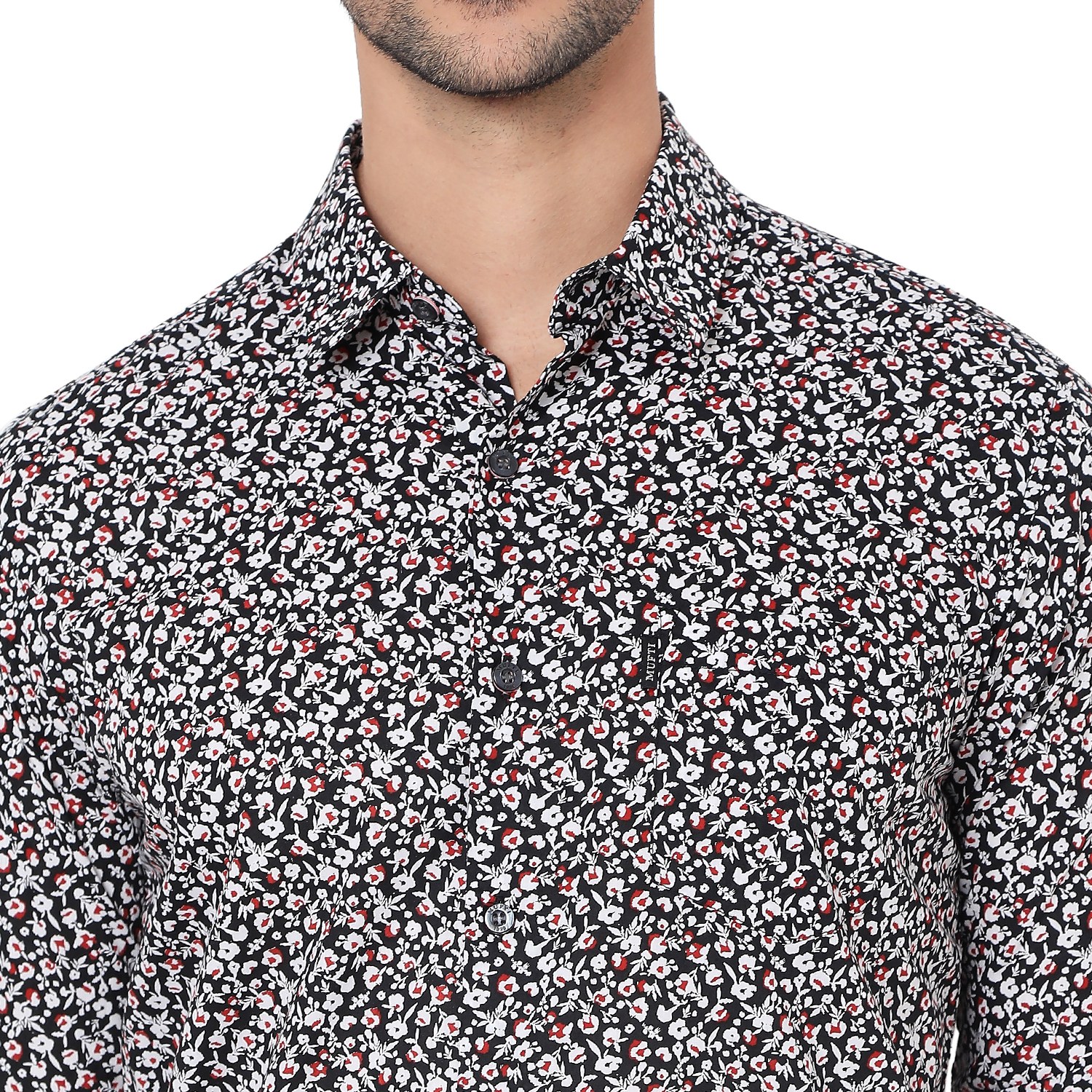 Slim Fit Floral Print Urban Casual Shirt