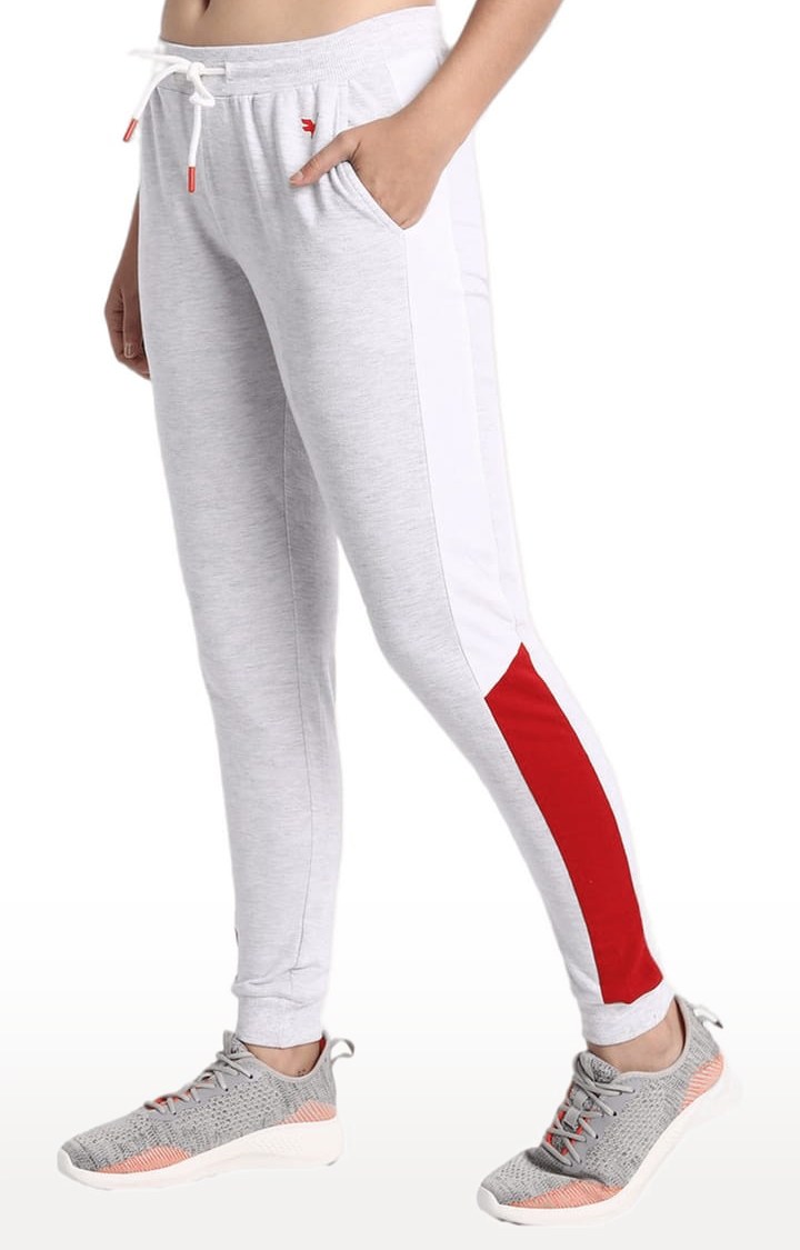 Women's Grey Cotton Solid Activewear Jogger
