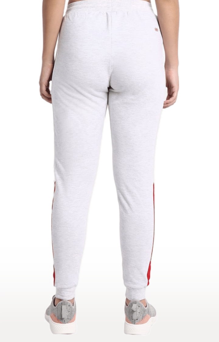 Women's Grey Cotton Solid Activewear Jogger