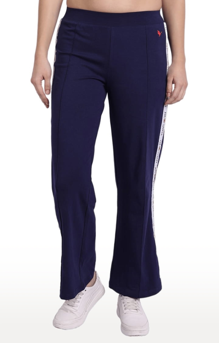 Buy online Blue Cotton Blend Track Pants from bottom wear for Women by A&k  for ₹1099 at 58% off