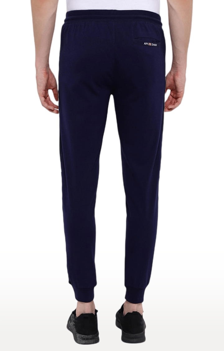 Men's Blue Cotton Solid Activewear Jogger