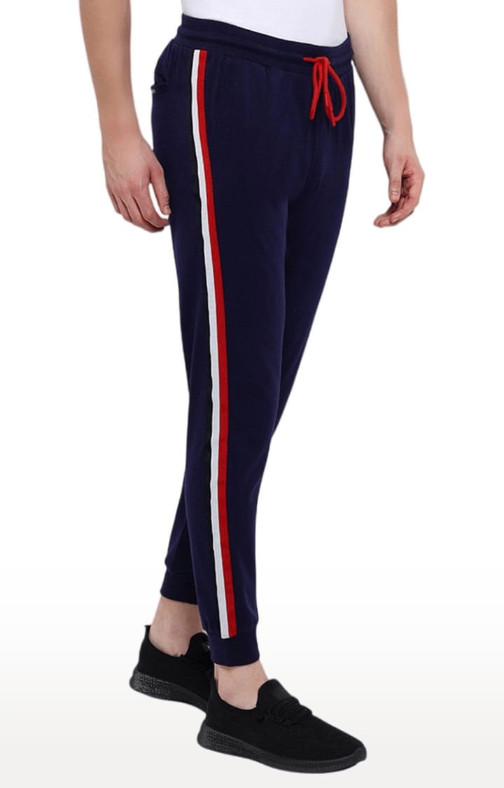 Men's Blue Cotton Solid Activewear Jogger