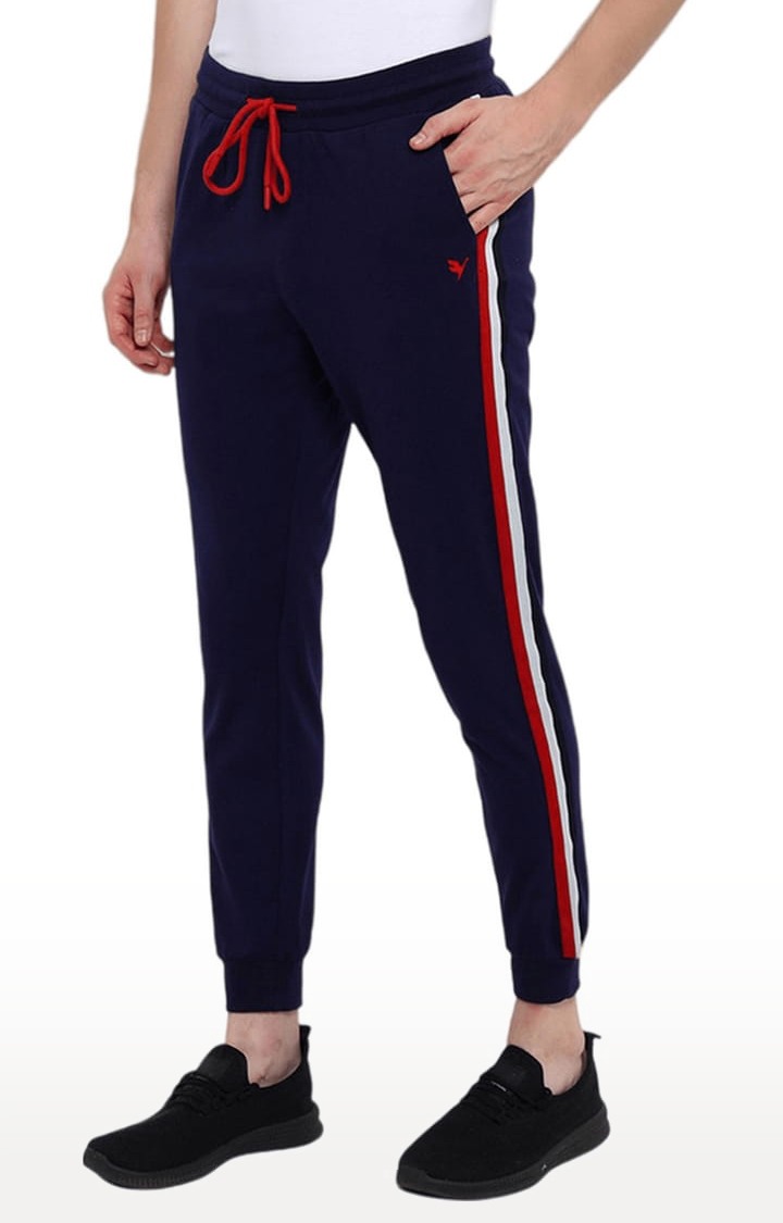 Men's Blue Cotton Solid Activewear Jogger