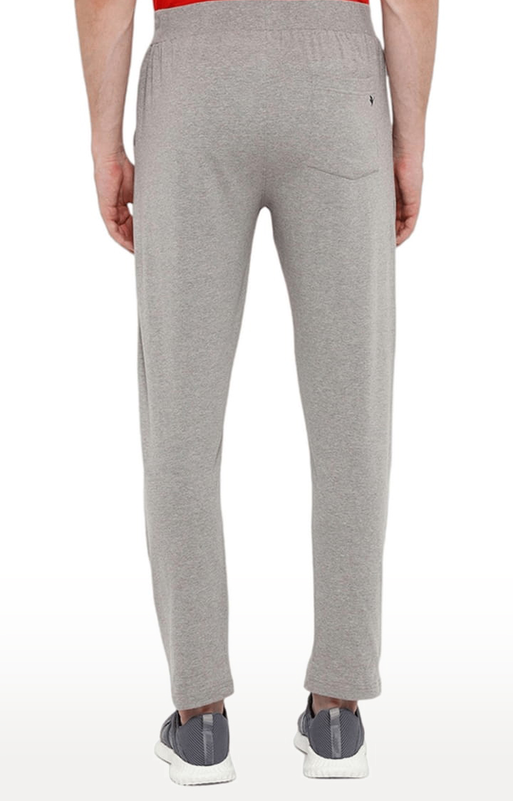 Men's Grey Cotton Melange Textured Trackpant