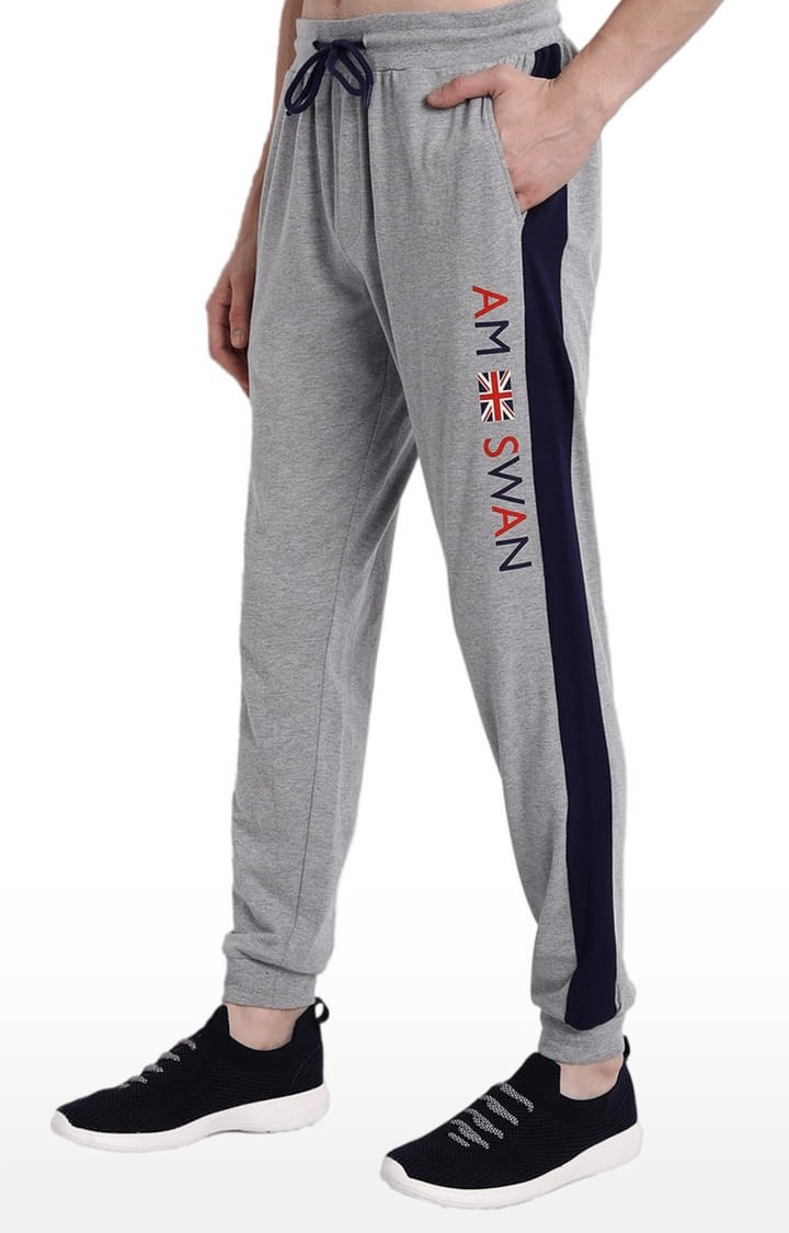 Men's Grey Cotton Melange Textured Casual Jogger