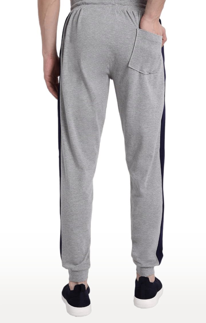 Men's Grey Cotton Melange Textured Casual Jogger