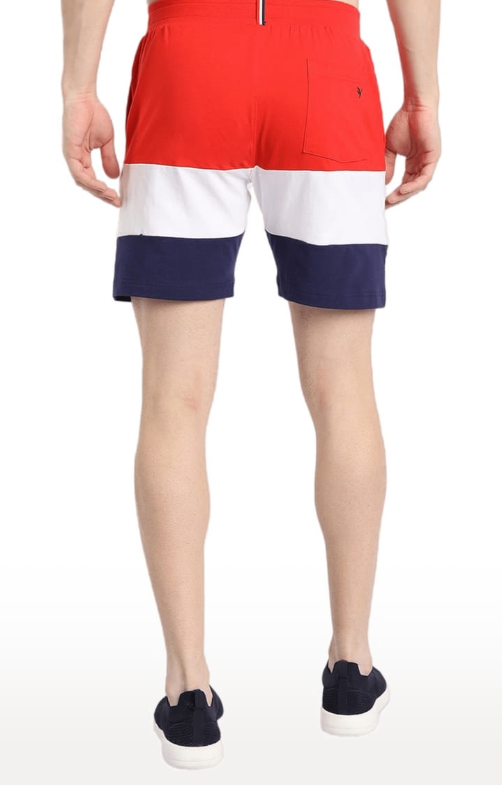 Men's Multicolour Cotton Blend Colourblock Activewear Shorts