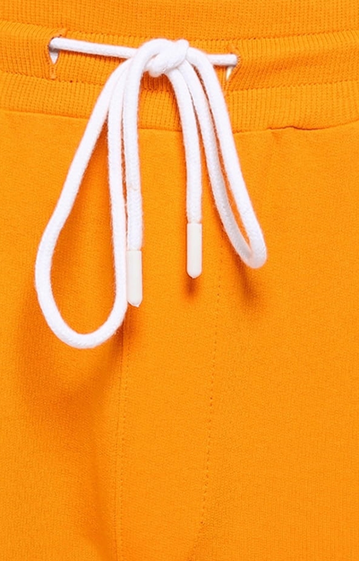 Men's Orange Cotton Solid Activewear Jogger