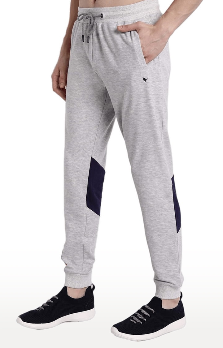 Men's Grey Cotton Melange Textured Activewear Jogger