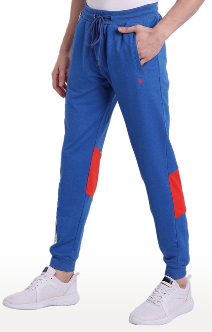 Men's Blue Cotton Solid Activewear Jogger