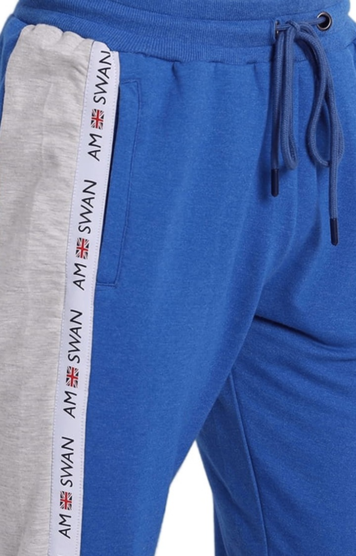 Men's Blue Cotton Solid Activewear Jogger