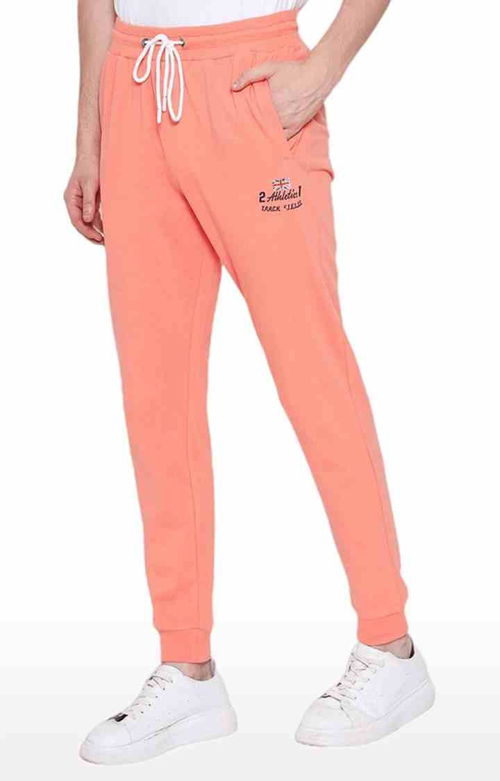 Men's Orange Cotton Solid Activewear Jogger