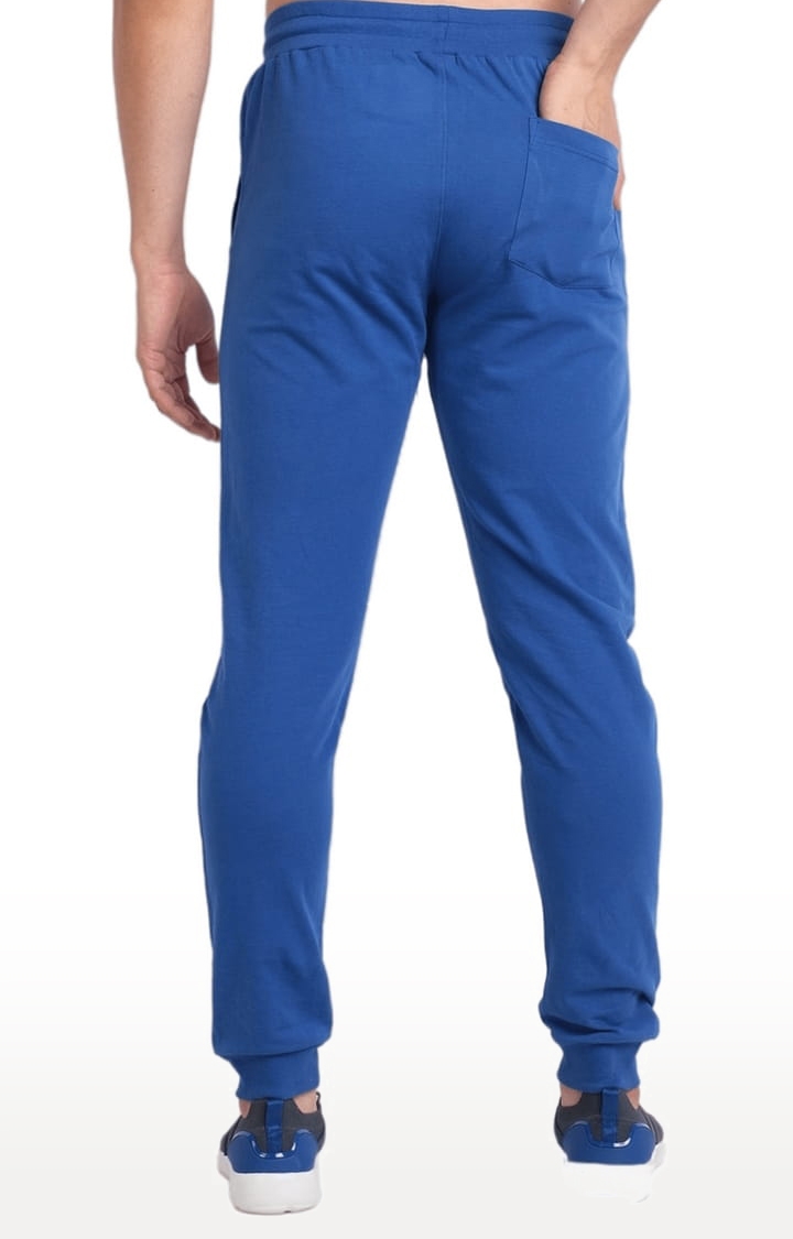 Men's Blue Cotton Solid Casual Jogger