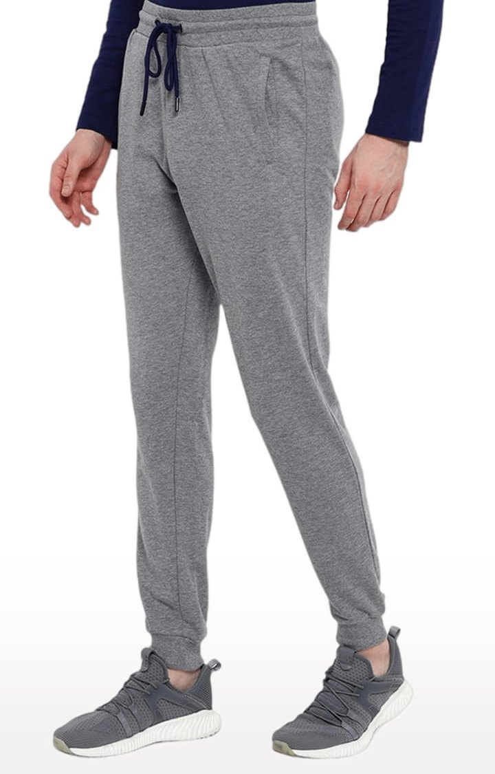 Men's Grey Cotton Melange Textured Activewear Jogger