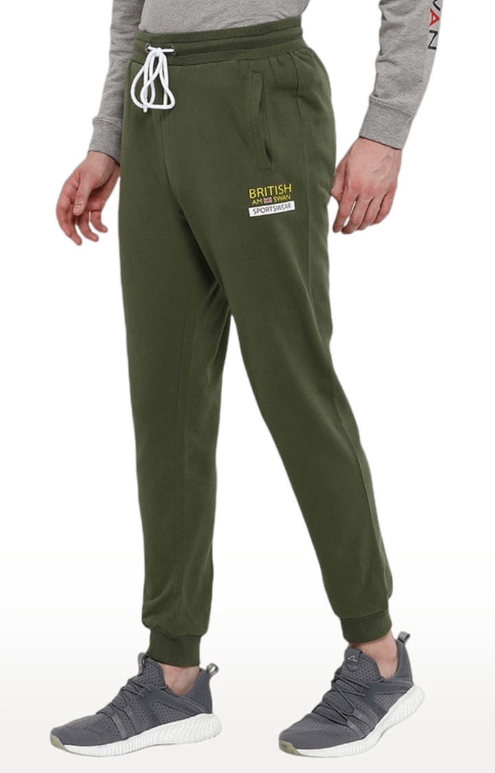 Men's Green Cotton Solid Activewear Jogger