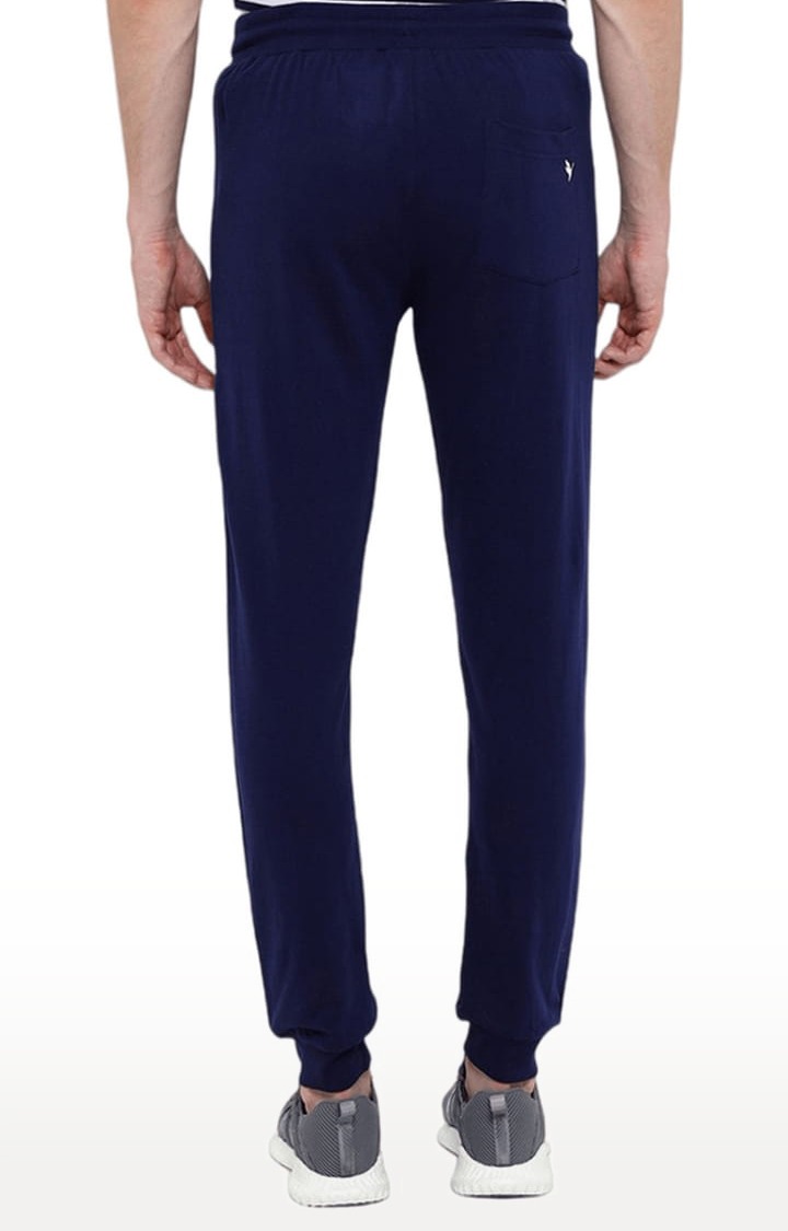 Men's Blue Cotton Solid Activewear Jogger