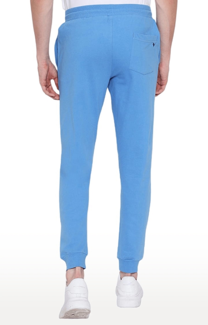 Men's Blue Cotton Solid Activewear Jogger