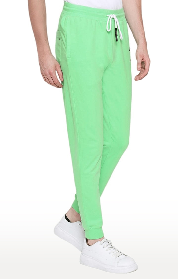 Am Swan | Men's Green Cotton Solid Activewear Jogger 1