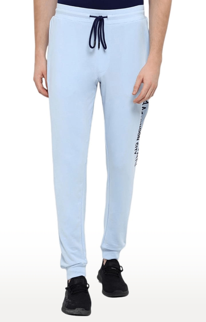 Am Swan | Men's Blue Cotton Solid Activewear Jogger