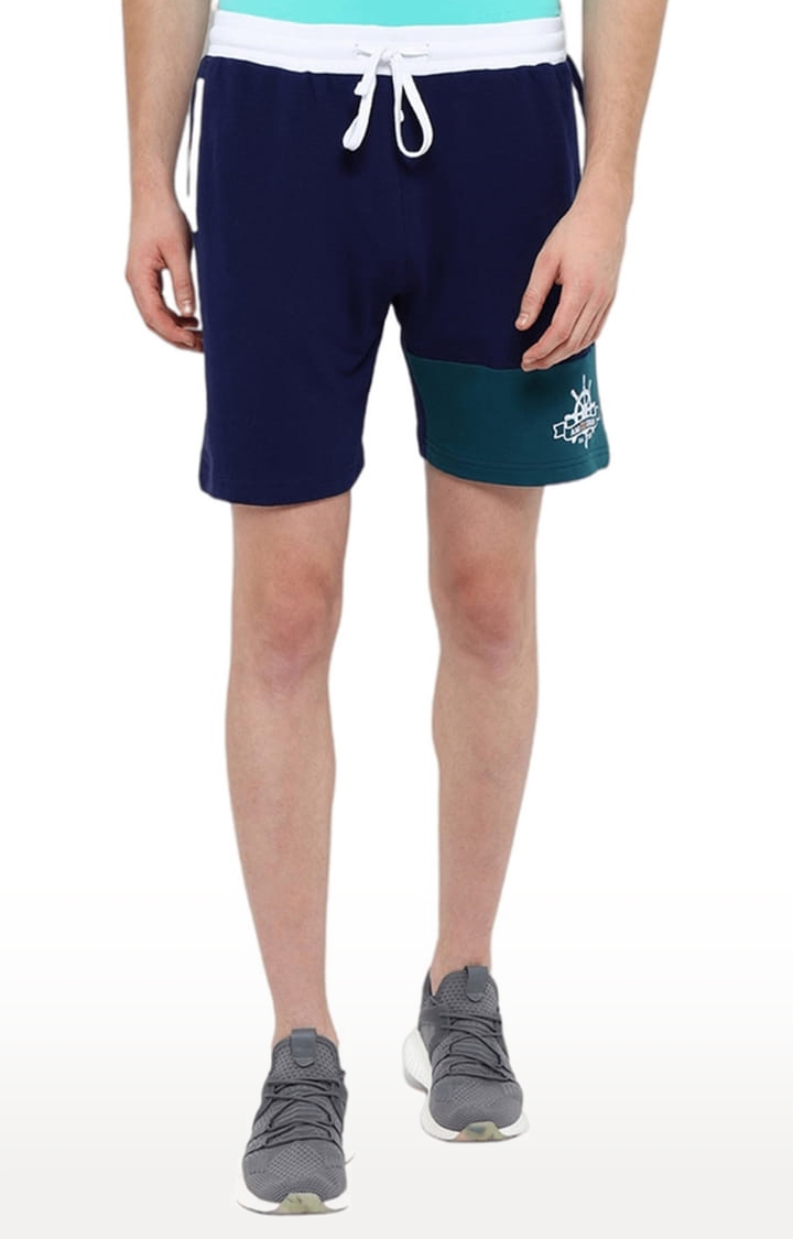 Am Swan | Men's Blue Cotton Solid Activewear Shorts