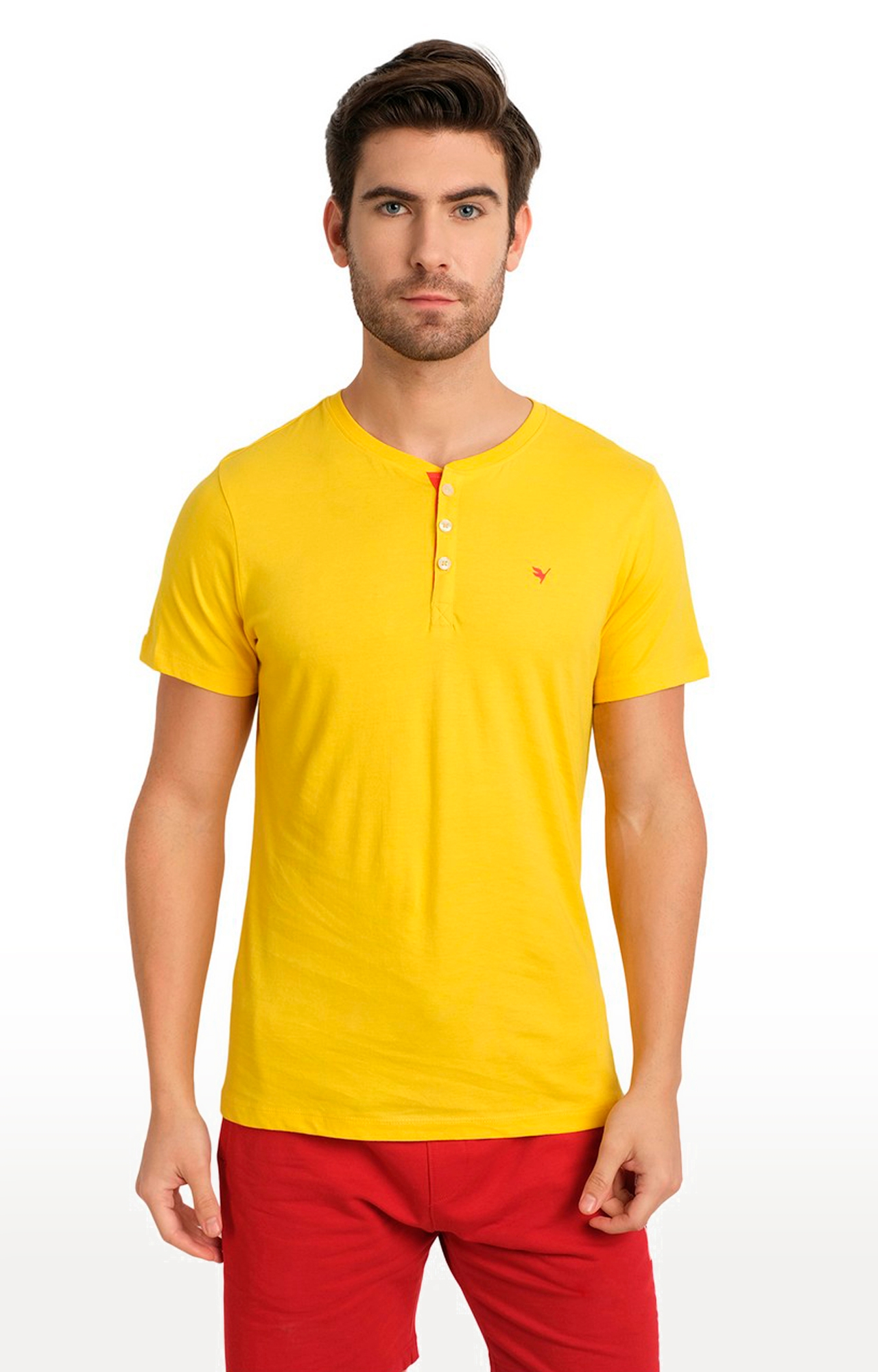 1.Buy Men's Yellow T-shirt Online | Pleasing Yellow Cotton Tshirt