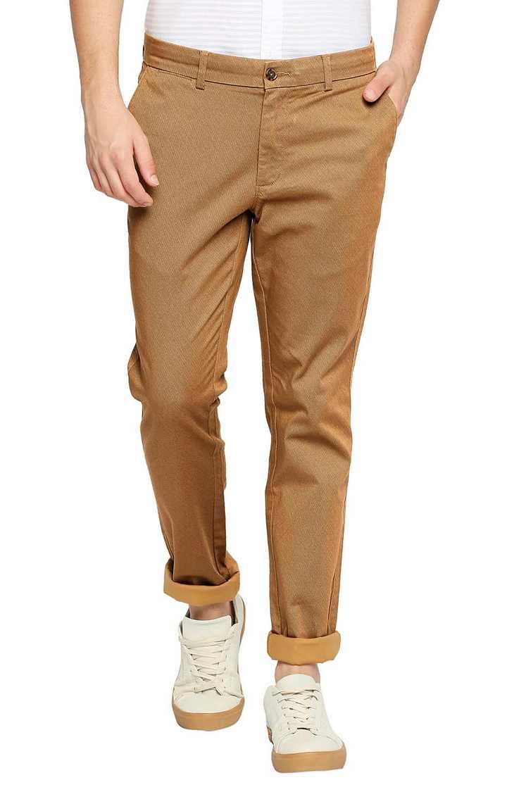 Gaubert slim-fit pants in printed cotton, beige, man | Dondup