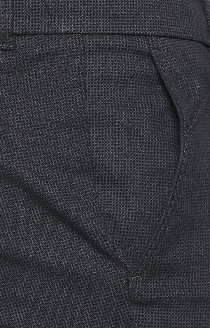 Basics | Men's Black Cotton Blend Printed Chinos 4