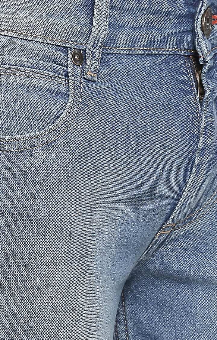 Basics | Men's Blue Cotton Blend Solid Jeans 1