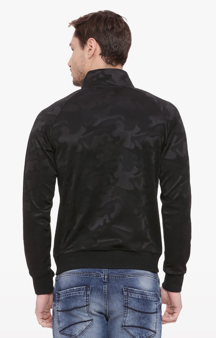 Basics | Men's Black Cotton Blend Camouflage Western Jackets 2