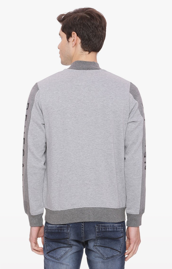 Basics | Men's Grey Cotton Blend Solid Sweaters 3