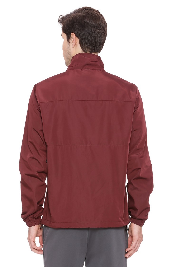 Basics | Men's Red Polyester Solid Windcheater 3