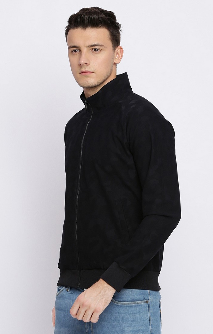 Basics | Men's Blue Cotton Solid Leather Jackets 0