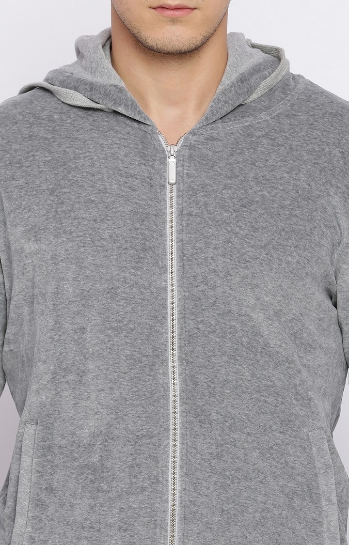 Basics | Men's Grey Cotton Blend Solid Sweaters 0