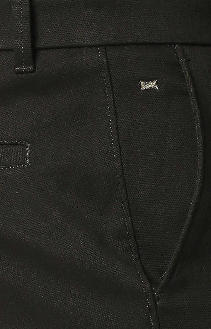 Basics | Men's Black Cotton Blend Solid Trouser 3