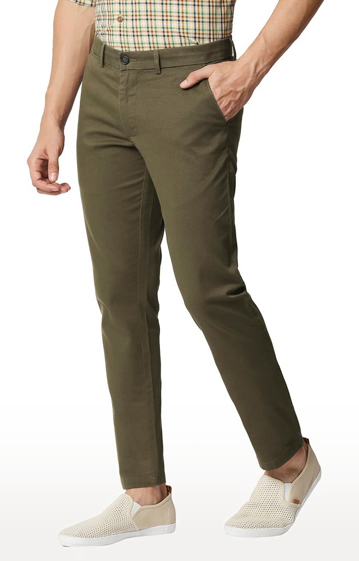 Basics | Men's Brown Cotton Blend Solid Trouser 0