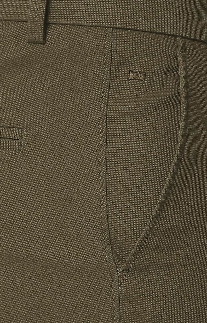 Basics | Men's Brown Cotton Blend Solid Trouser 1