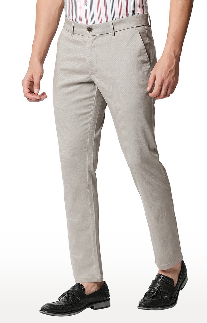Basics | Men's Stone Cotton Blend Printed Trouser 0