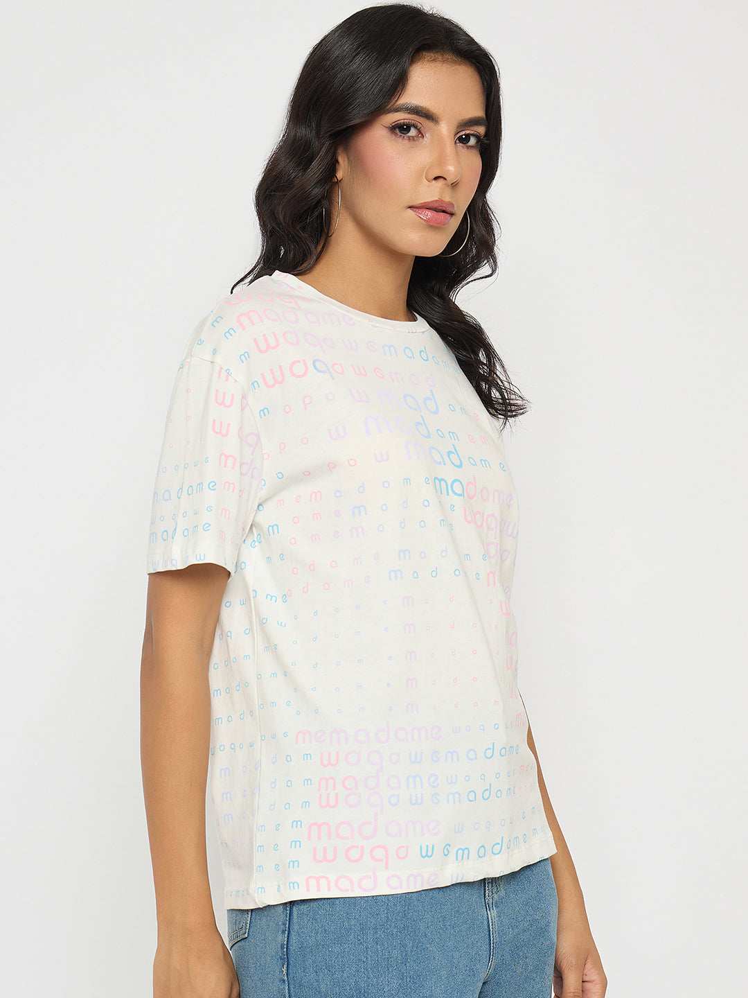 MADAME LADIES WESTERN TOP H/S M5S11454 040 WHITE