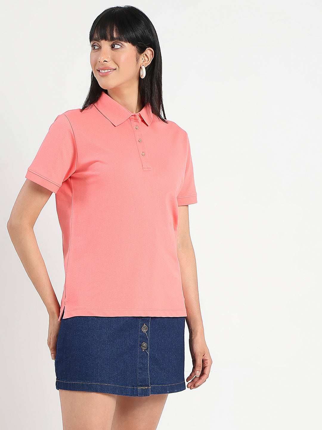 MADAME LADIES WESTERN TOP H/S M5S11406 999 CORAL