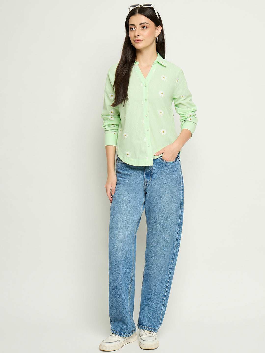 Madame Ladies Western Shirt F/S M5S18322 014 Green
