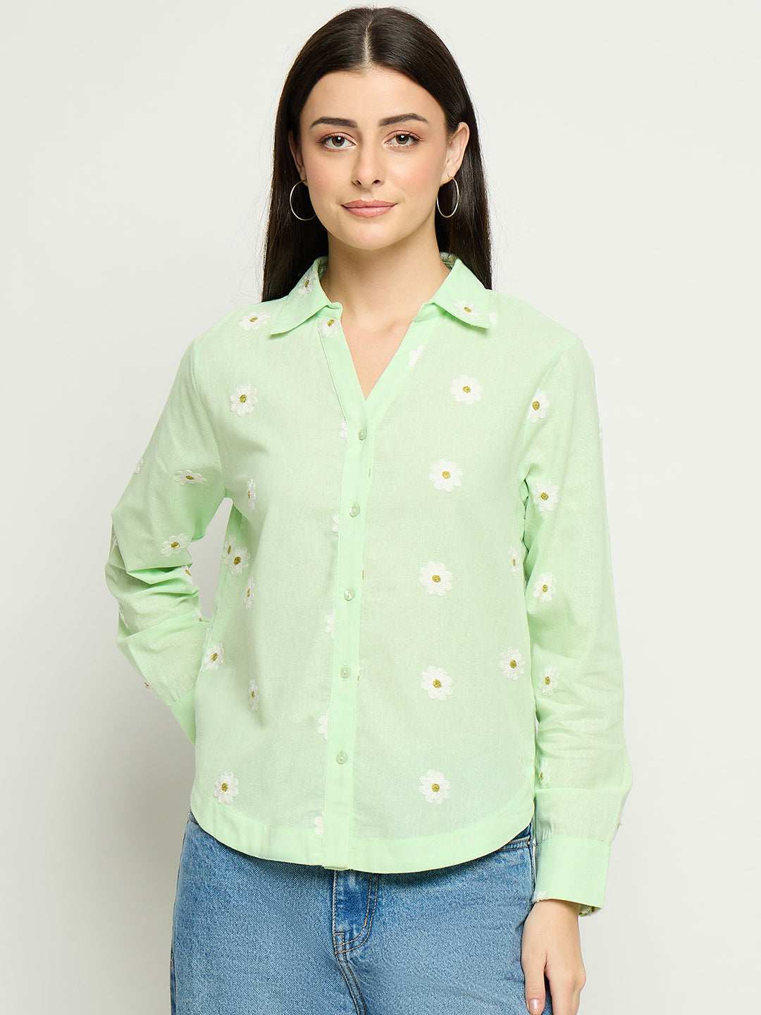 Madame Ladies Western Shirt F/S M5S18322 014 Green