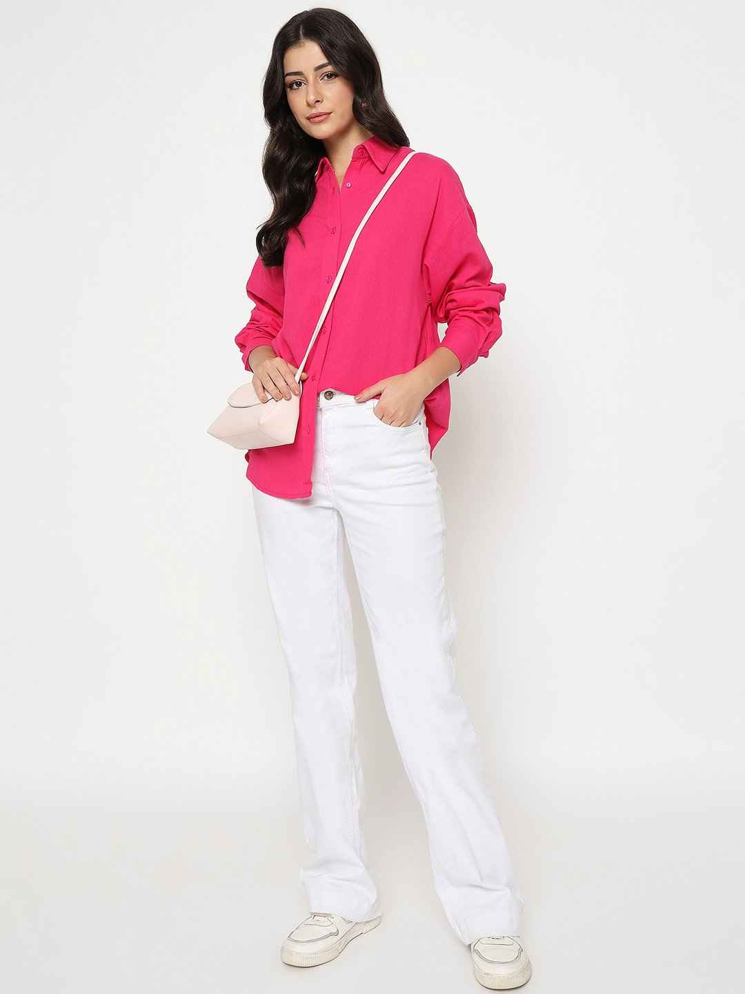 Madame Ladies Western Shirt F/S M5S18266 076 Hot Pink