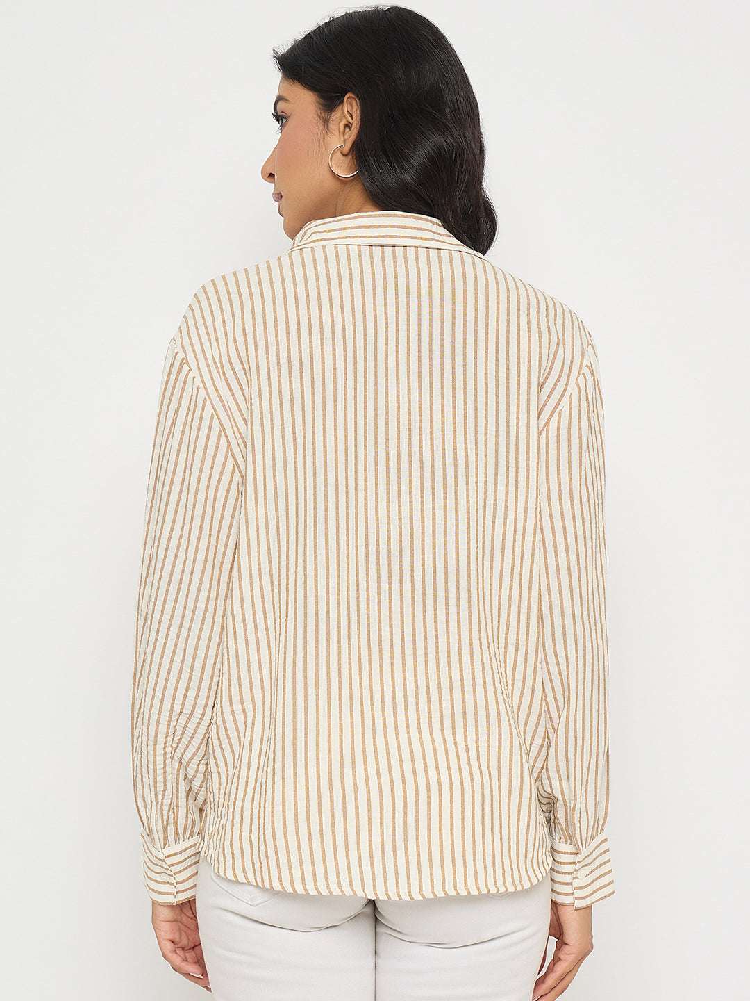 MADAME LADIES WESTERN TOP H/S M5S18352 004 BROWN