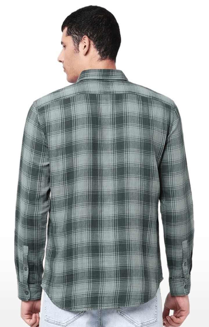 Men's Green Checked Casual Shirts