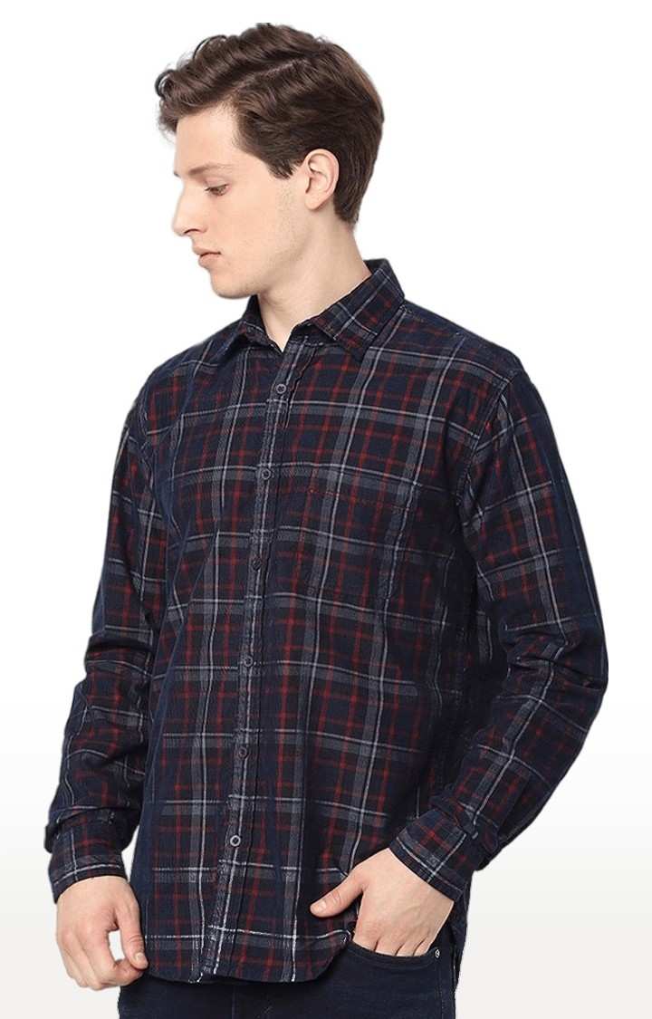 Men's Blue Checked Casual Shirts