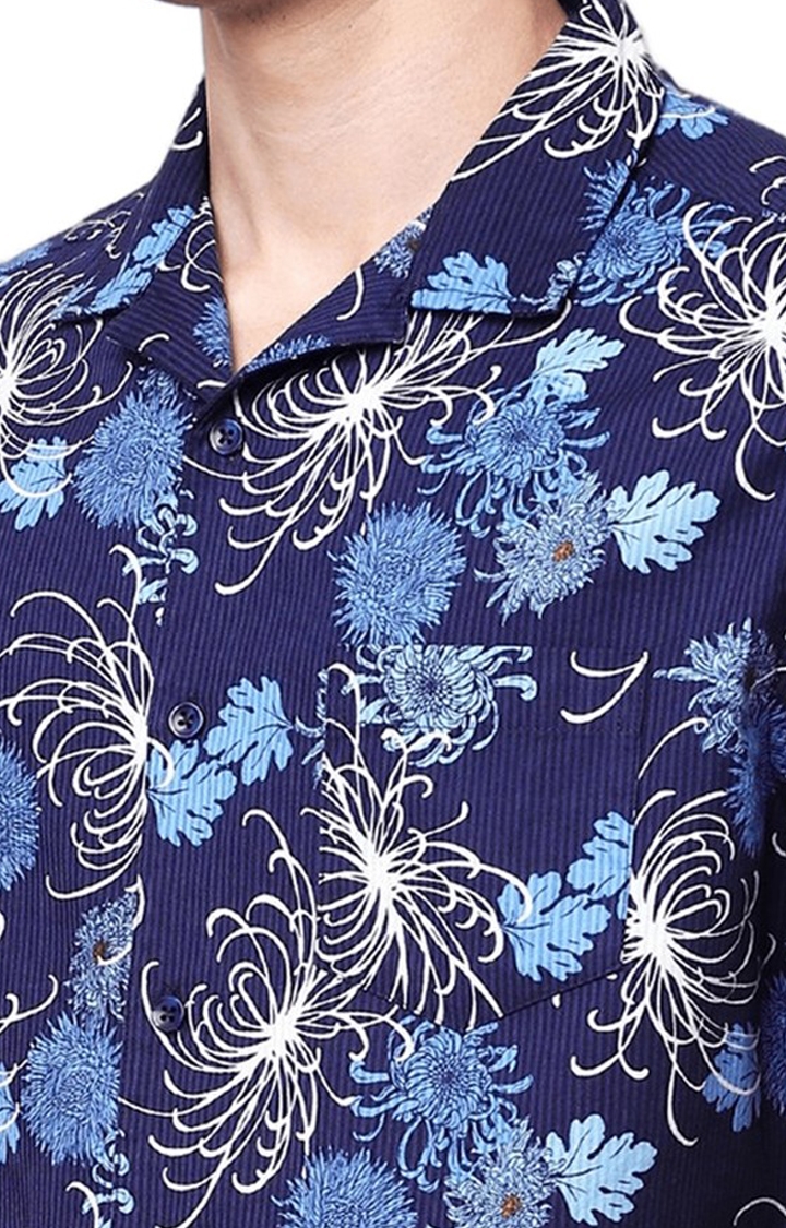 celio | Men's Blue Floral Casual Shirts 5