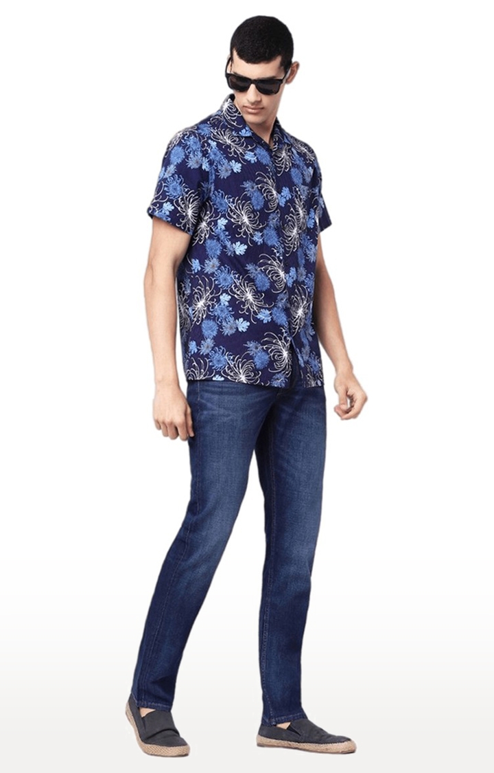 celio | Men's Blue Floral Casual Shirts 2