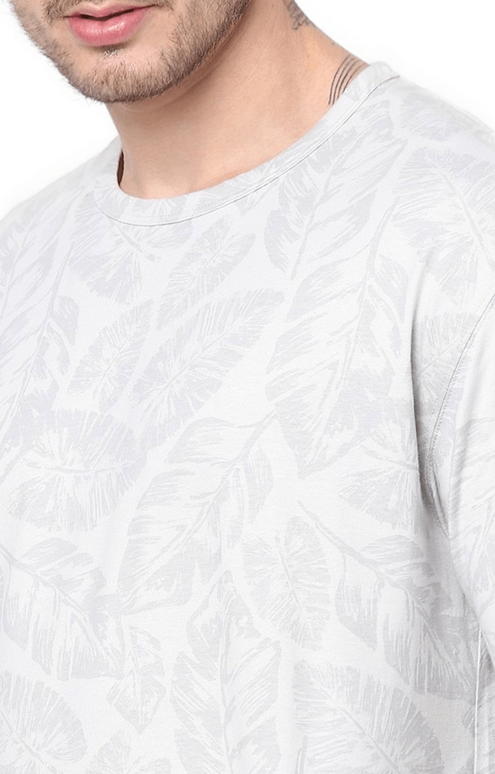 celio | Men's Grey Printed Regular T-Shirts 5